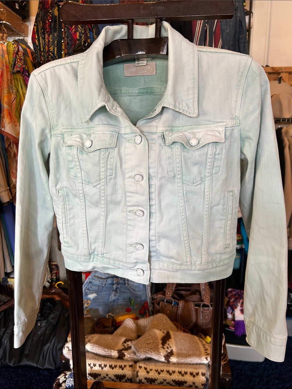 Levi's Light Mint Green Denim Jacket - Women